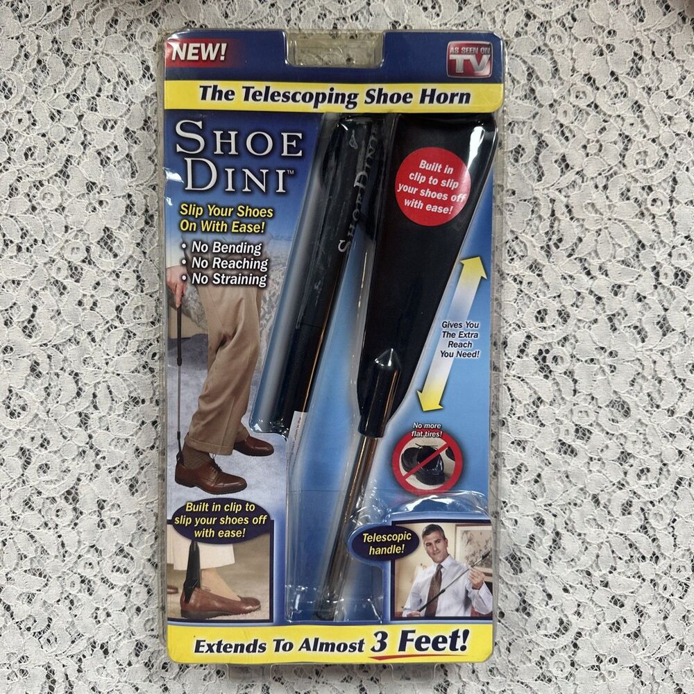 Shoe Dini As Seen on TV Telescoping Shoe Horn Tool - Extends Almost 3’ NEW NOS